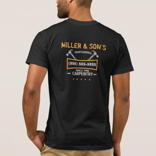 Builder Business Custom Employee Name Logo Print T_Shirt