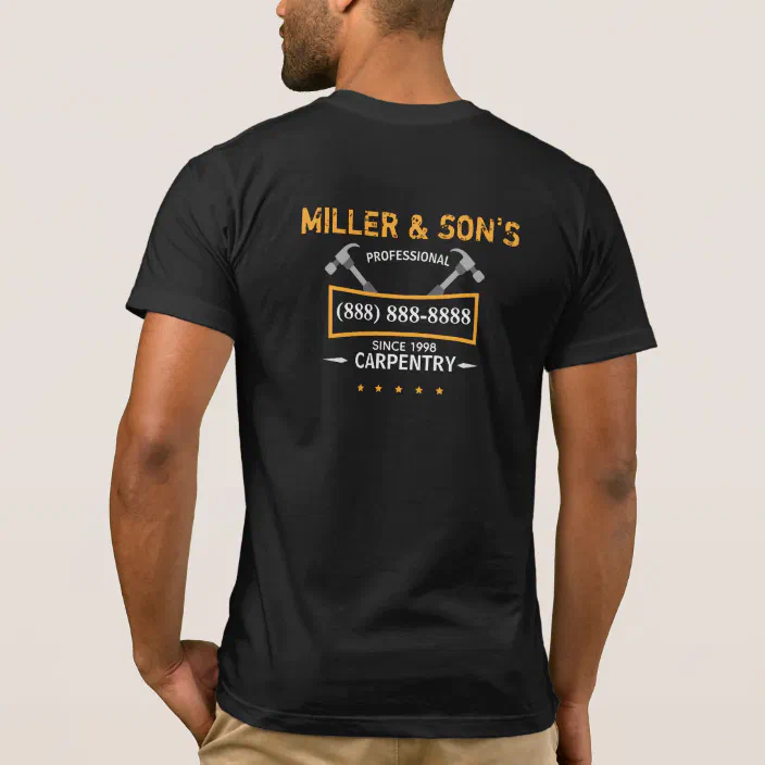 Builder Business Custom Employee Name Logo Print T Shirt Zazzle Com