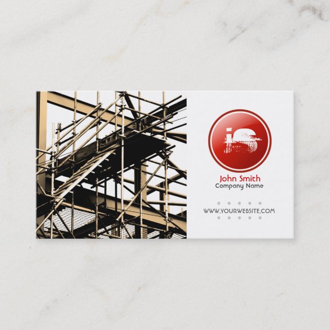 Builder/Construction Business Card (Red Version) (Front)