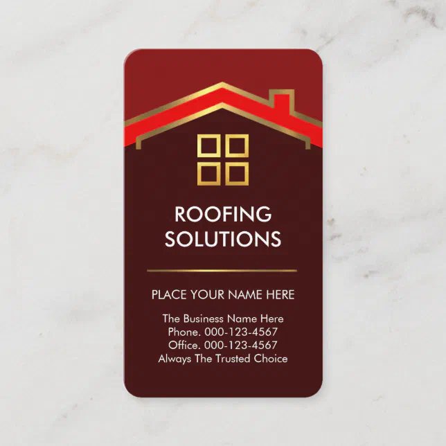 Builder Gold Home Roof Motif Construction Business Card | Zazzle