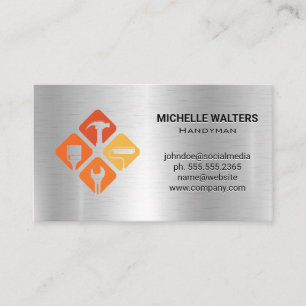 Builder Hand Tools Icons   Metal  Business Card