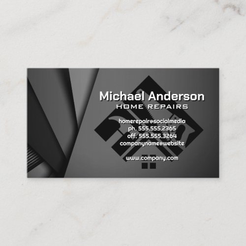 Builder Icons  Gray Black Background Business Card