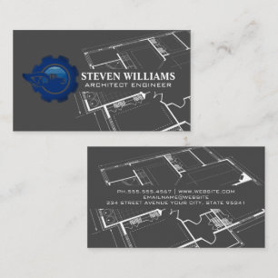 Builder Logo   Blueprint  Business Card
