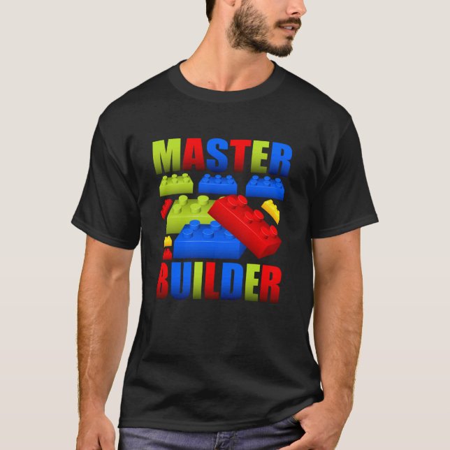 Builder, Master, Building, Blocks, T-Shirt (Front)