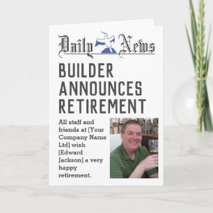 Builder Retirement Card to Personalise