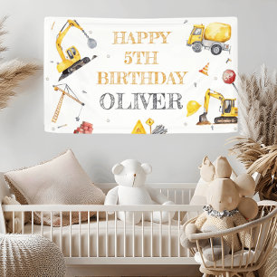 Builder’s Dream Construction Party Boys Banner