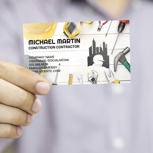 Builder Tools  Construction Contractor Logo Business Card