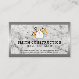 Builder Tools Stone and Metal Business Card