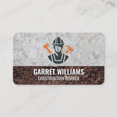 Builder Worker Logo | Concrete and Dirt Business Card