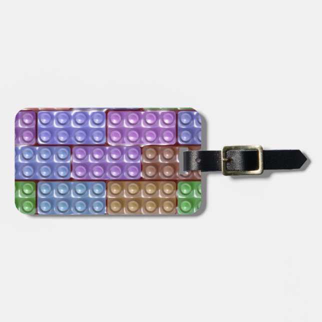 Builder's Bricks - Pastel Luggage Tag (Front Horizontal)