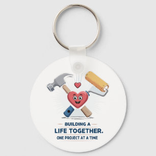 Building A Life Together Cute DIY Couple Home Keychain