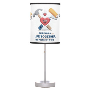 Building A Life Together Cute DIY Couple Home Table Lamp