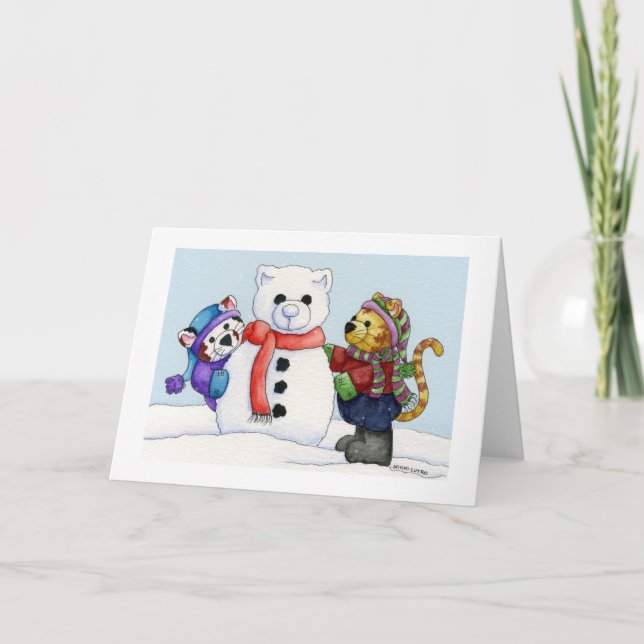 Building a Snow Cat Card (Front)