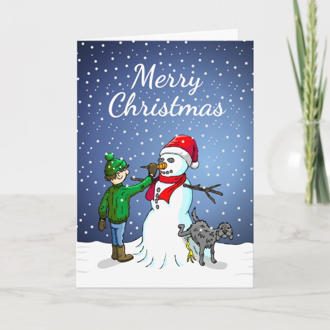 Building a Snowman Holiday Card (Front)