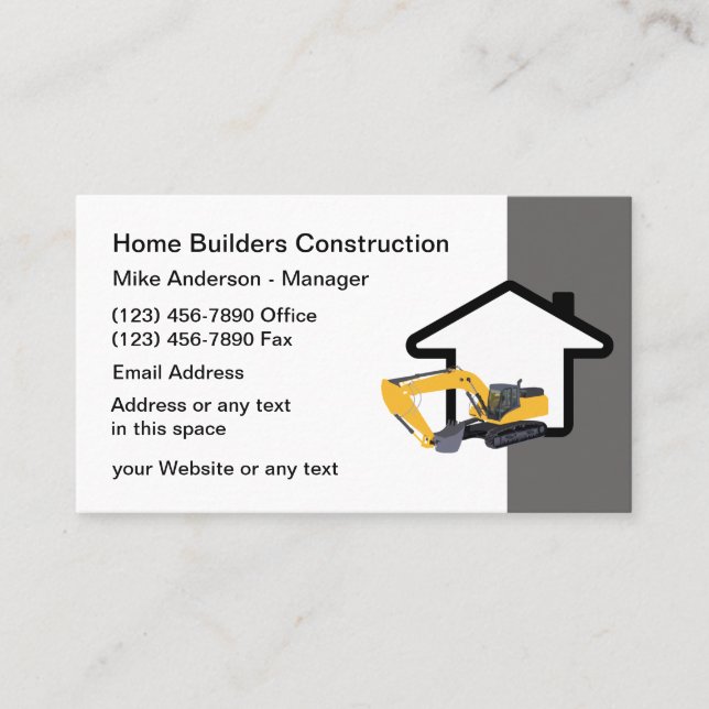 Building And Construction Services Business Card (Front)