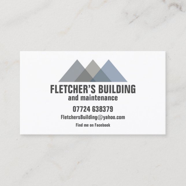 Building And Maintenance House Roof Icon Trendy Business Card (Front)