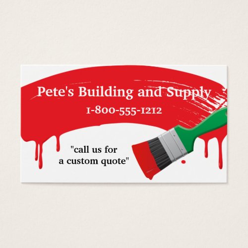 Building and Painting Supply Business Cards