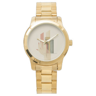 Building Artist Oversized Gold Bracelet Watch