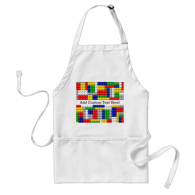 Building Block Boy's Birthday Party Adult Apron (Front)