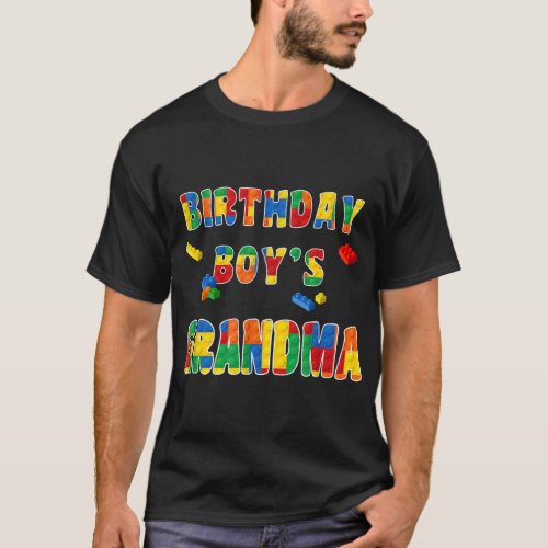 Building Block Grandma Of Birthday Boy Party T_Shirt