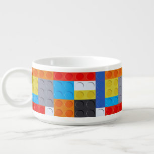 Building block red blue green yellow orange color bowl