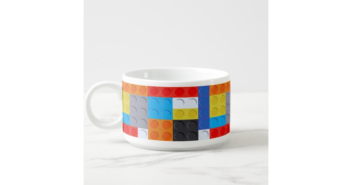 Building block red blue green yellow orange color bowl | Zazzle