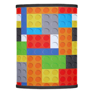 Building block red blue green yellow orange kids lamp shade