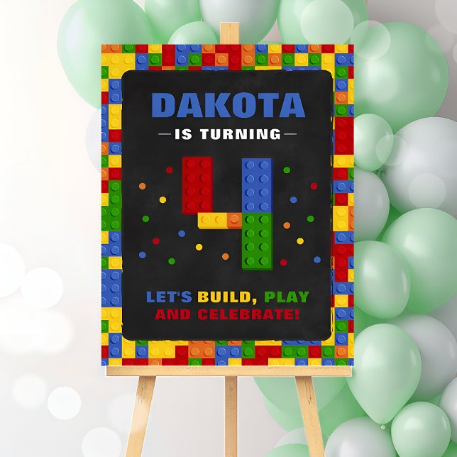 Building Blocks 4th Birthday Party Welcome Sign (Creator Uploaded)