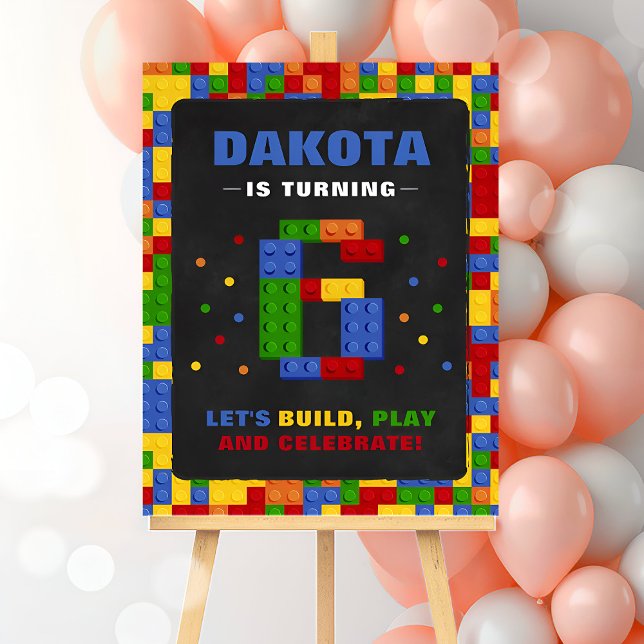 Building Blocks 6th Birthday Party Welcome Sign (Creator Uploaded)