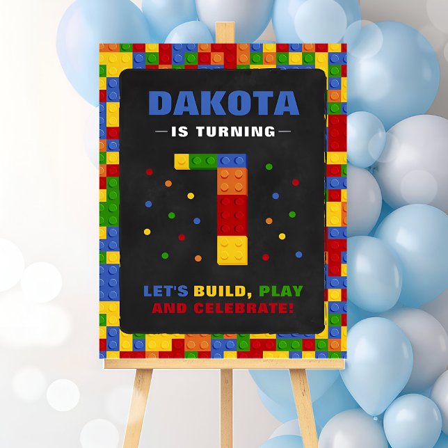 Building Blocks 7th Birthday Party Welcome Sign (Creator Uploaded)
