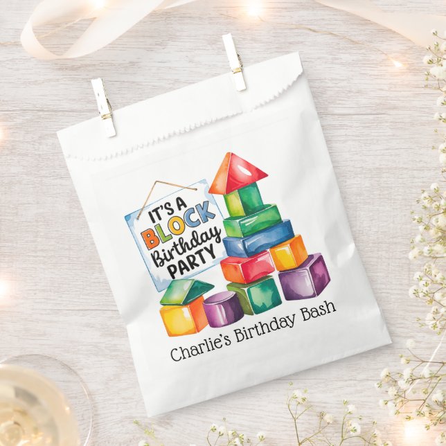 Building Blocks at the Birthday Bash Favor Bag (Clipped)