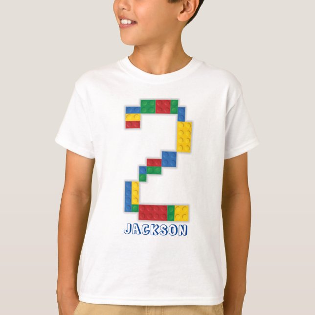 Building Blocks Birthday Bricks 2 years  T-Shirt (Front)