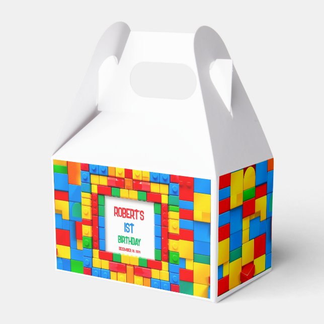 Building Blocks BIRTHDAY Favor Boxes (Front Side)