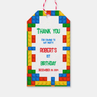Building Blocks Birthday Gift Tags for Kids