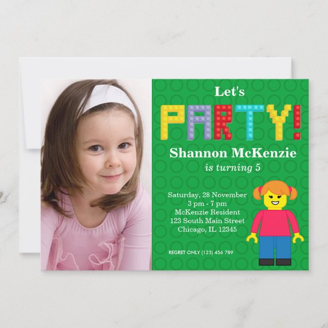 Building Blocks birthday Invitation (Front)
