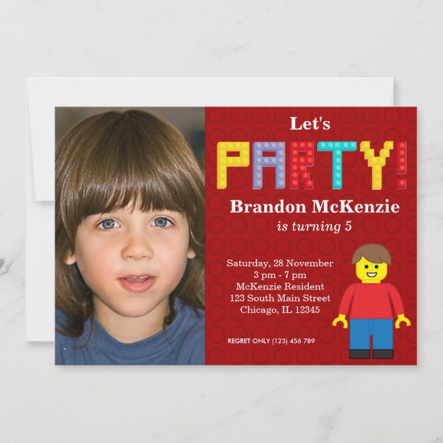 Building Blocks birthday Invitation (Front)