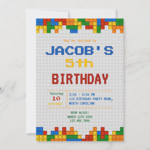 Building Blocks Birthday party Invitation