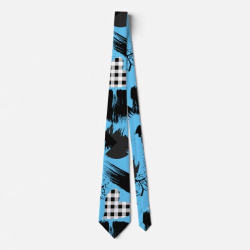 building blocksBlack and Whitew01x4 L Blue BG Neck Tie