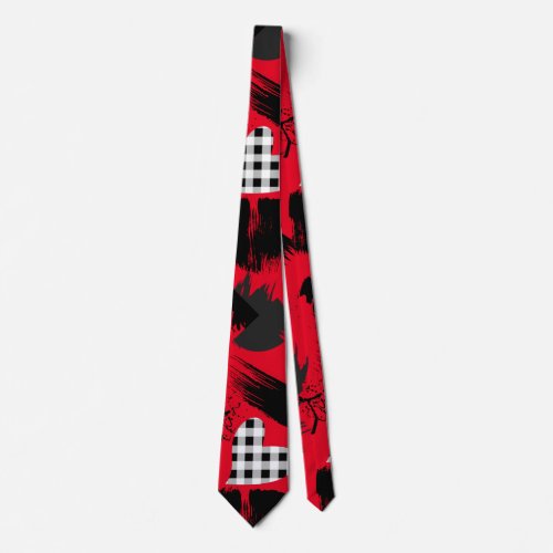 building blocksBlack and Whitew01x4 Red BG Neck Tie