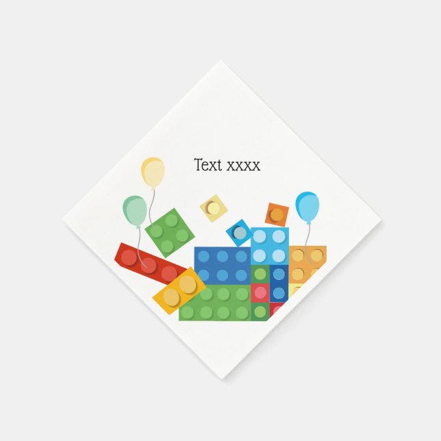 building blocks, block, toy brick napkins (Corner)