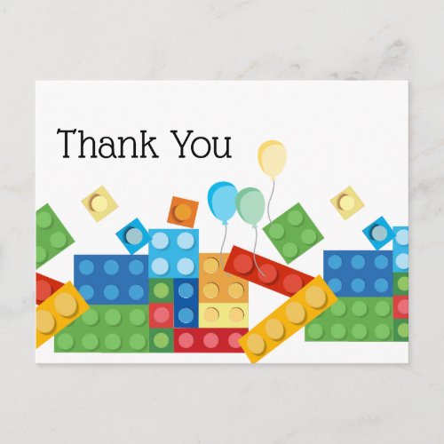 building blocks block toy brick thank you card