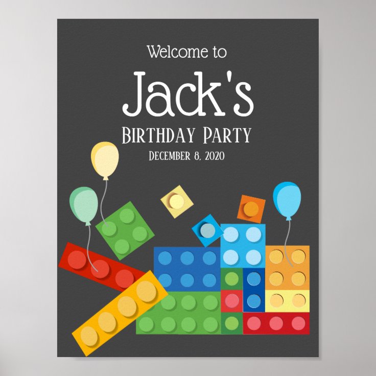 building blocks, block, toy brick sign Zazzle