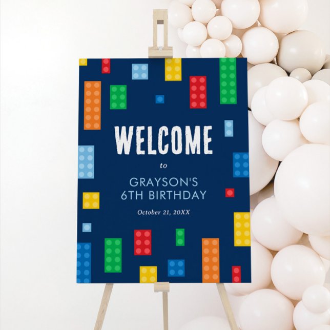 Building Blocks Boy Birthday Welcome Sign (Creator Uploaded)