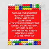 Building Blocks Boy's Birthday Party Invitation (Back)