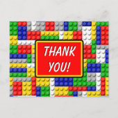 Building Blocks Boys Birthday Party Thank You Note Postcard | Zazzle