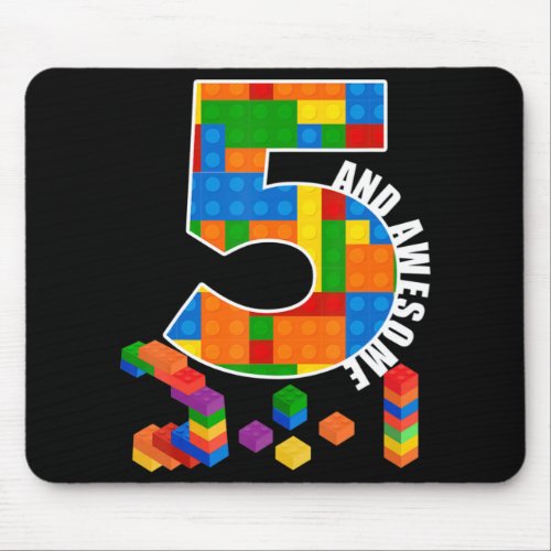 Building Blocks Bricks 5 Year Old Awesome Birthday Mouse Pad