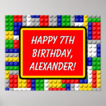 Building Blocks Bricks Boy's Birthday Party Banner Poster