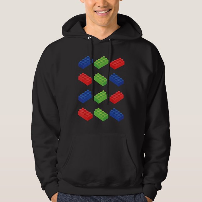 Building Blocks Bricks Master Builder Bricklayer E Hoodie (Front)