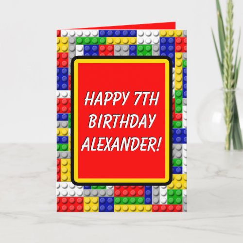 Building Blocks Bricks Smart Boys Birthday Card