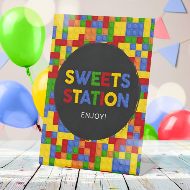Building Blocks Colorful Birthday Dessert Sign (Creator Uploaded)
